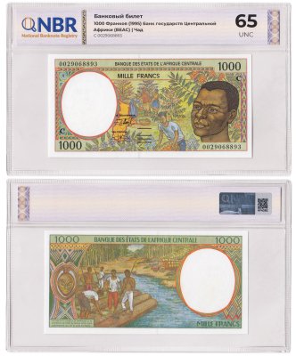 купить Центрально Африканские штаты 1000 франков 1995 в слабе NBR UNС 65