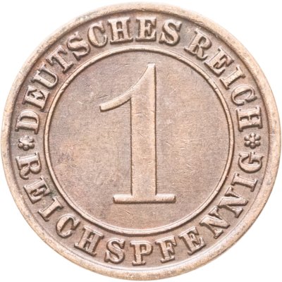 купить Германия 1 пфенниг (рейхспфенниг) 1933, знак монетного двора "A" — Берлин