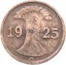 Купить Германия 1 рейхспфенниг 1925 G