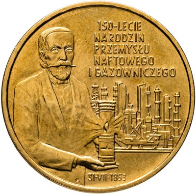 купить Польша 2 злотых 2003 "150 лет нефтяной и газовой промышленности"