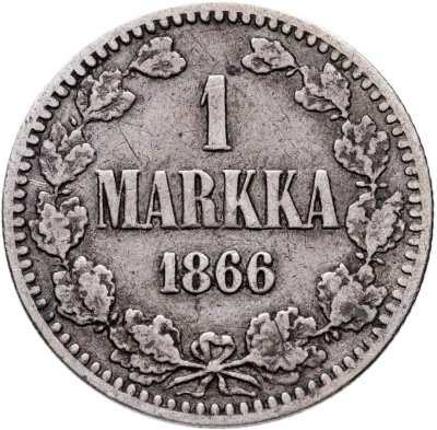 купить 1 марка 1866 S Российская Финляндия