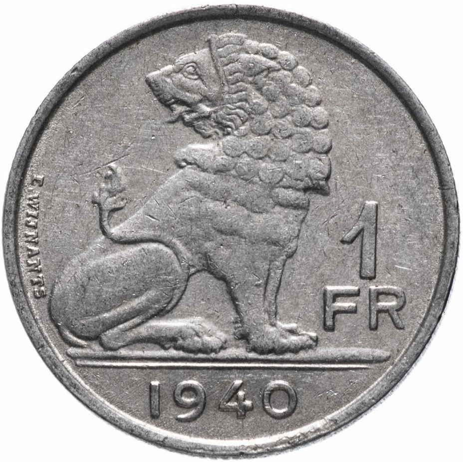 купить Бельгия 1 франк 1939-1940 фламандская версия (België - Belgique) (VF-XF)