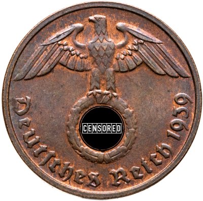 купить Германия, Третий рейх 2 рейхспфеннига (reichspfennig) 1939 G