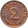 Купить Германия, Третий рейх 2 рейхспфеннига (reichspfennig) 1939 G