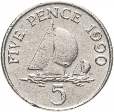 Купить Гернси 5 пенсов (pence) 1990