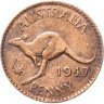 Купить Австралия 1 пенни (penny) 1947   без точки