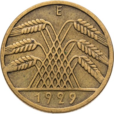 купить Германия 10 рейхспфеннигов (reichspfennig) 1929 E знак монетного двора "E" — Мульденхюттен