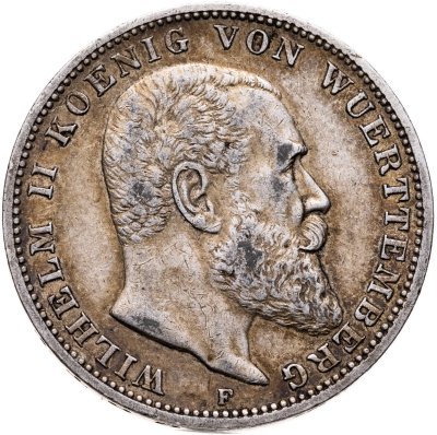 купить Германская Империя, Вюртемберг 3 марки 1909 F