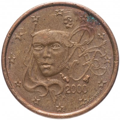 купить Франция 1 цент (cent) 1999-2019