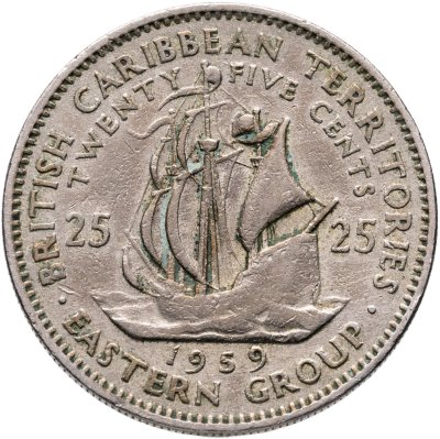 купить Восточные Карибы 25 центов 1959