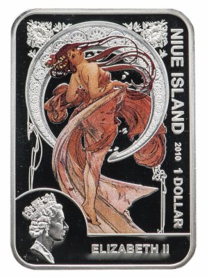 купить Остров Ниуэ 1 доллар 2010 "Мир живописи - Альфонс Муха"