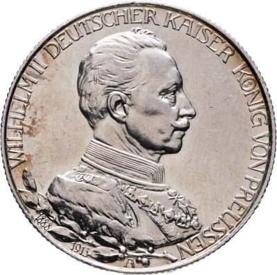 купить Германская империя, Пруссия 2 марки (mark) 1913 "25 лет правлению Вильгельма II"