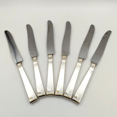 купить Набор из шести ножей с четырехгранными ручками, "M. Bernard & Co / Duracut”, сталь, латунь, серебрение, сталь, латунь, серебрение, Великобритания, 1930-1950 гг.