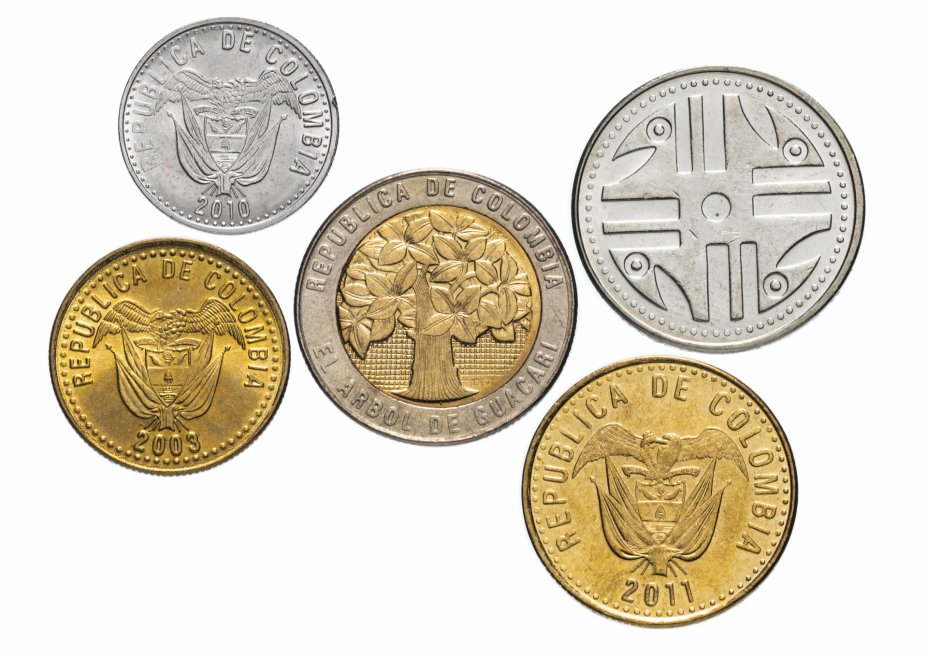 купить Колумбия набор монет 2003-2012 (5 штук)