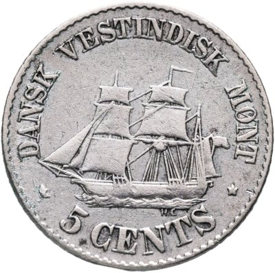 купить Датская Вест-Индия 5 центов (1/2 cents, 2 1/2 bit) 1859