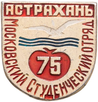 купить Значок ССО Московский Студенческий Строительный Отряд - Астрахань 1975 (Разновидность случайная )