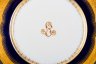 Купить [Золотая марка] Тарелка с монограммой, фарфор, крытье кобальтом, золочение, Товарищество М.С. Кузнецова, Российская империя, 1890-1917 гг.