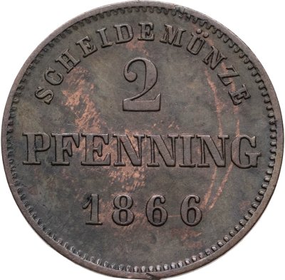 купить Бавария 2 пфеннинга 1866