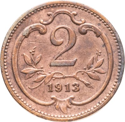 купить Австрия 2 геллера (heller) 1913