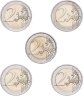 Купить Германия 2 евро 2026 "Конрад Аденауэр", набор из 5-ти дворов A, D, F, G, J