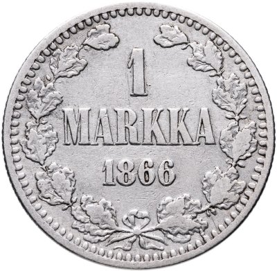 купить 1 марка 1866 S Российская Финляндия