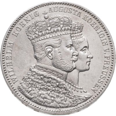 купить Германия, королевство Пруссия. 1 союзный талер (vereinstaler) 1861 - Коронация Вильгельма I и Августы