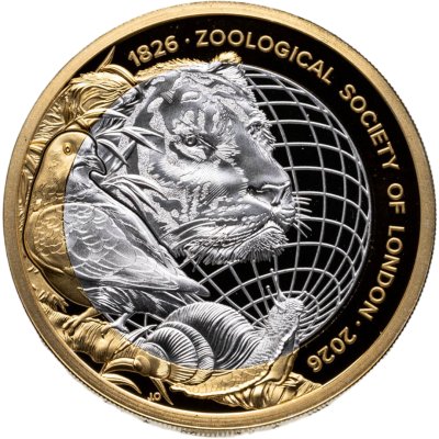 купить Великобритания 2 фунта 2026 "200 лет зоологическому обществу Лондона тигр Пьедфорт" в футляре, с сертификатом