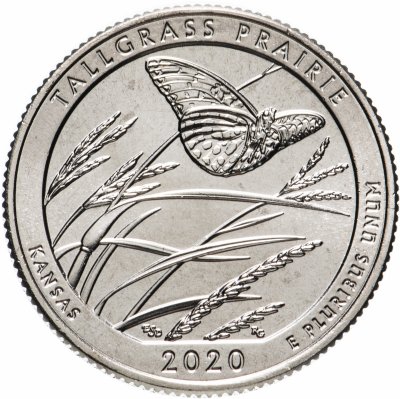 купить США 1/4 доллара (25 центов, квотер) 2020 S — "Национальный заказник Таллграсс Прейри" (55-й парк)