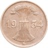 Купить Германия 1 пфенниг (рейхспфенниг) 1934, знак монетного двора "A" — Берлин
