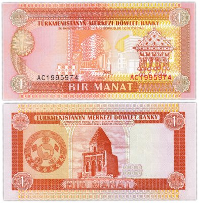 купить Туркменистан 1 манат 1993 год Pick 1