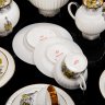 Купить Сервиз чайный "Русское кружево" на 6 персон (22 предмета), автор формы "Волна" Криммер Э.М., автор рисунка Беспалова-Михалева Т.Н., фарфор, деколь, золочение, Ленинградский фарфоровый завод (ЛФЗ), СССР, 1970-1992 гг.