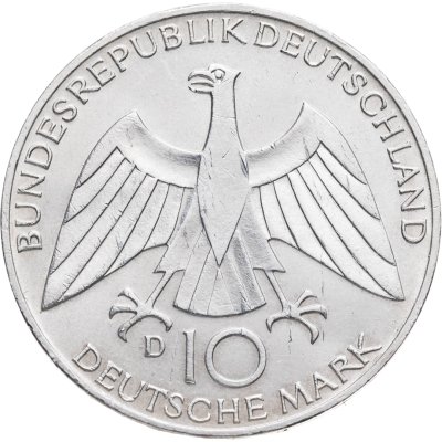купить Германия 10 марок 1972 D "XX летние Олимпийские Игры, Мюнхен 1972 - Узел"