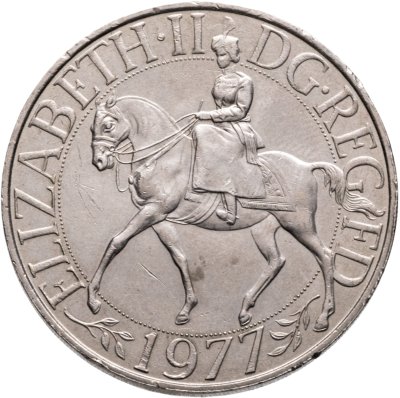 купить Великобритания 25 новых пенсов (new pence) 1977 25-я годовщина вступления на престол королевы Елизаветы II (серебряный юбилей)