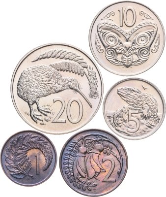 купить Новая Зеландия набор монет 1972 (5 штук)