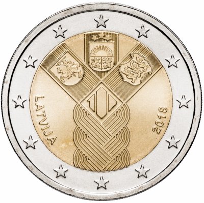 Купить Латвия 2 евро 2018 "100 лет государствам Балтики"