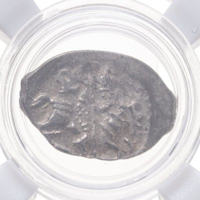 купить Лжедмитрий I (Григорий Отрепьев), Копейка чекан Пскова 1605-1606 в слабе ННР AU55