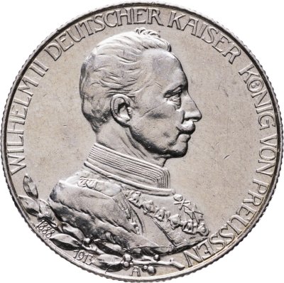 купить Германская империя, Пруссия 2 марки (mark) 1913 "25 лет правлению Вильгельма II"