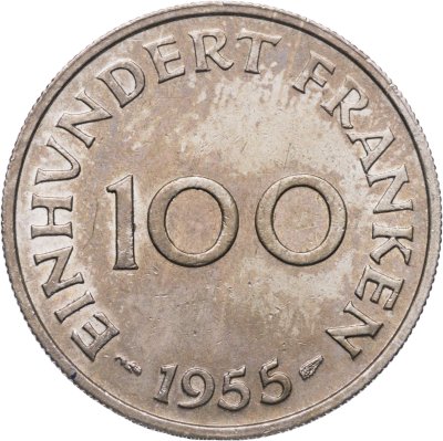 купить Саар 100 франков (francs) 1955