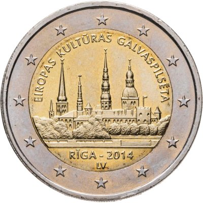 купить Латвия 2 евро 2014 "Рига - культурная столица Европы"