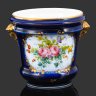 Купить Кашпо с цветочной росписью, фарфор, роспись, крытье кобальтом, золочение, Западная Европа, 1880-1900 гг.