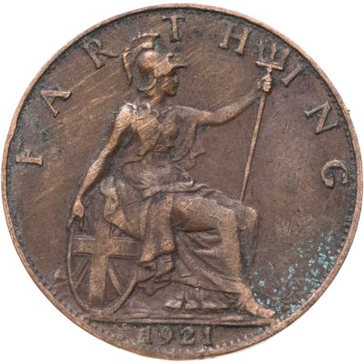 купить Великобритания 1 фартинг (farthing) 1921