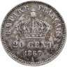 Купить Франция 20 сантимов (centimes) 1867, знак монетного двора: "A" - Париж