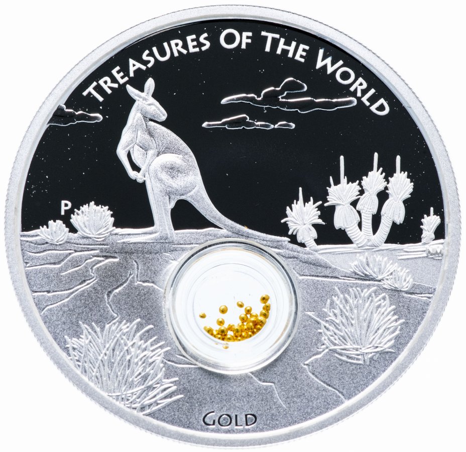 купить Австралия 1 доллар 2014 "Сокровища мира - Австралия золото", в футляре с сертификатом