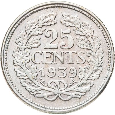 купить Нидерланды 25 центов (cents) 1939