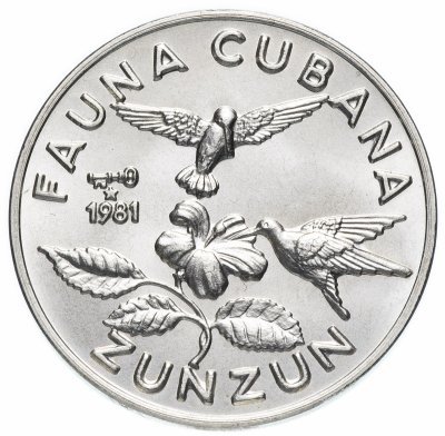 купить Куба 1 песо (peso) 1981 "Фауна Кубы - Колибри-пчёлка"