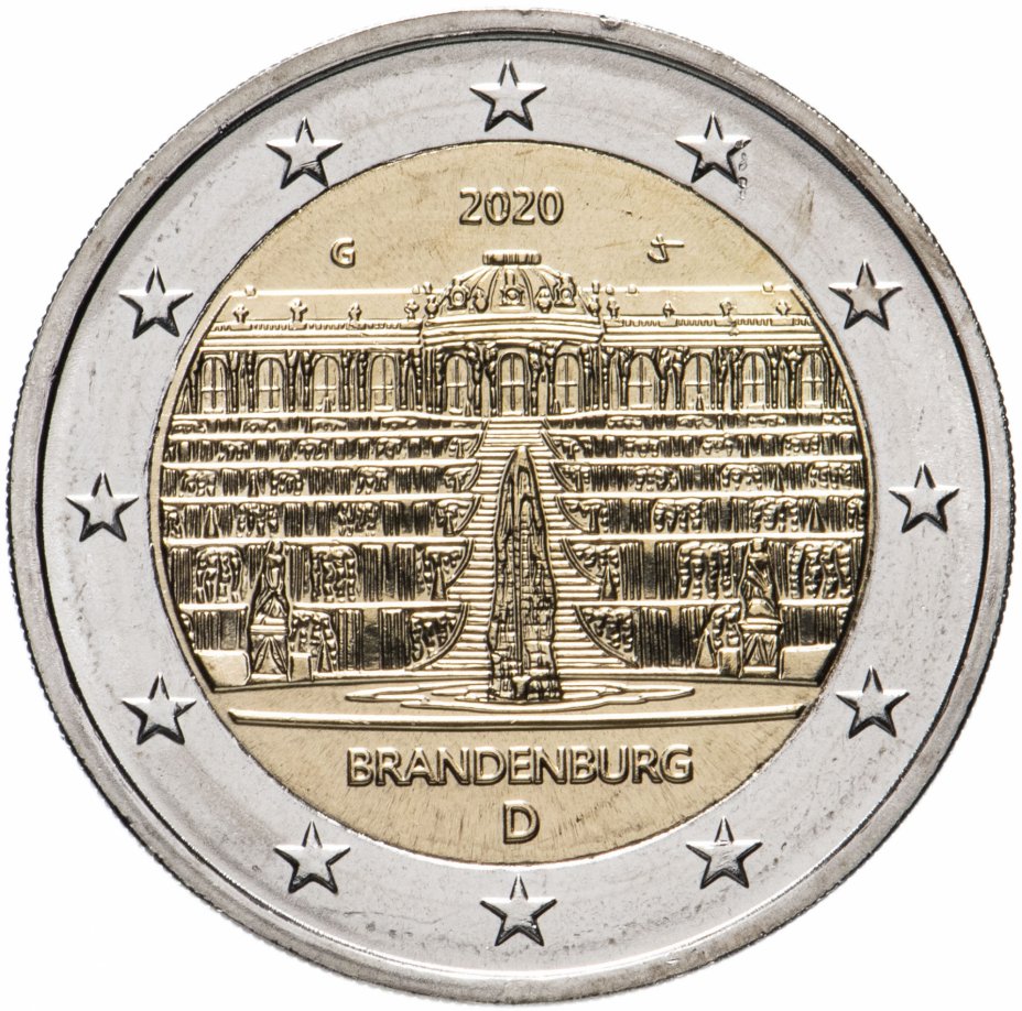 купить Германия 2 евро 2020 G "Дворец Сан-Суси в Потсдаме"