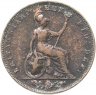 Купить Великобритания 1 фартинг (farthing) 1826, дата на аверсе под головой, Георг IV