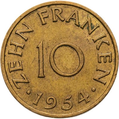 купить Саар 10 франков (francs) 1954
