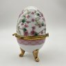 Купить Шкатулка в форме яйца с цветочным декором в розовых оттенках, фарфор, деколь, золочение, сплав металлов, Европа, 2010-2015 гг.