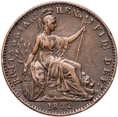 купить Великобритания 1 фартинг (farthing) 1822